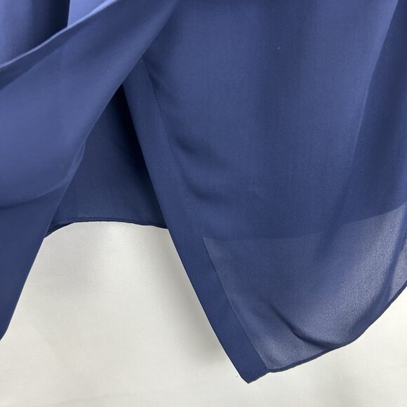 ELIE TAHARI L Sweater Popover Grey Blue Gradient Cashmere Silk Modernist Funnel - Picture 14 of 15